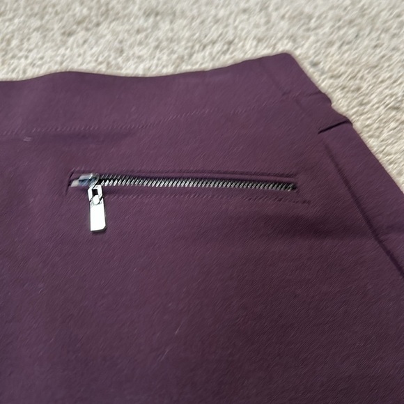 Liverpool Jeans Purple Mini Stretch Zippered Pocket Front Pencil Skirt Size 6 - Picture 2 of 6